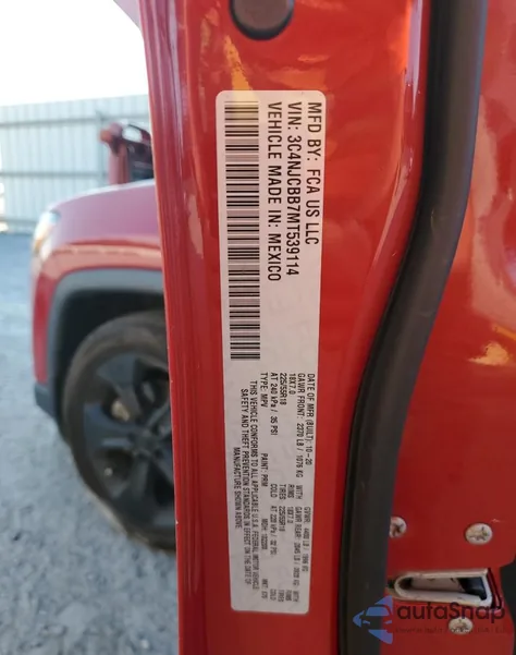 2021 Jeep Compass Latitude from USA, damaged, VIN 3C4NJCBB7MT539114